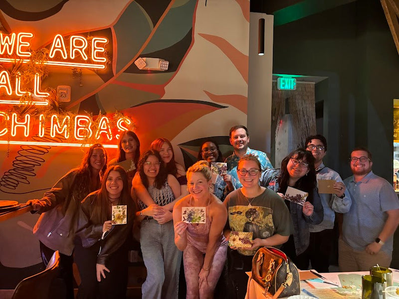 Bloom & Sip: Pressed flower postcards at Chimba, Miami